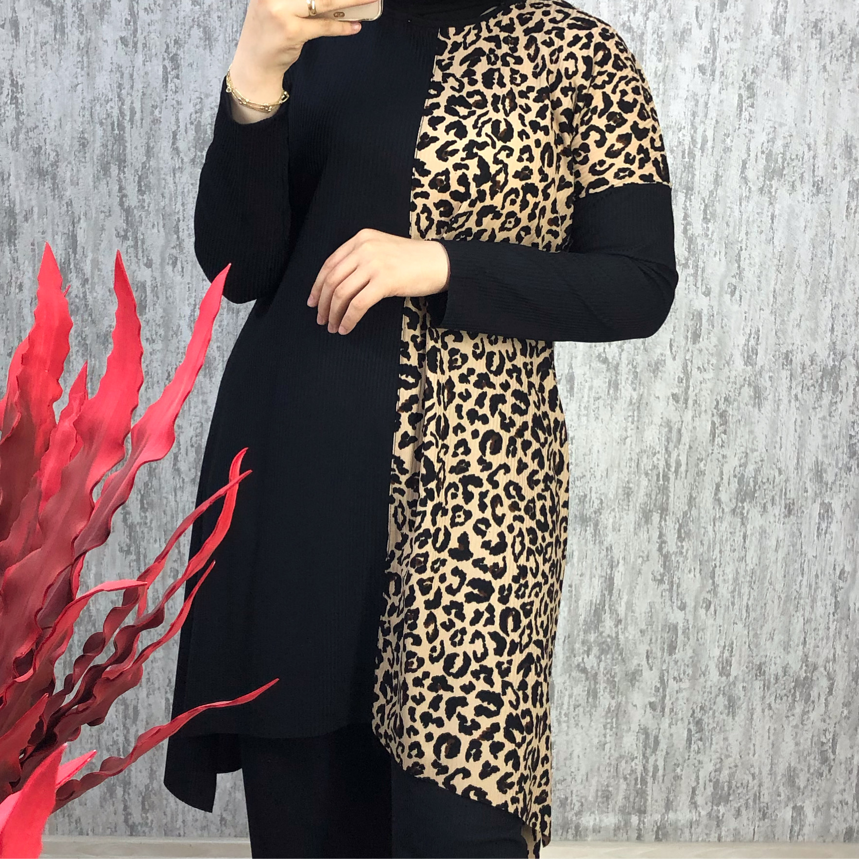 YARI LEOPARLI TUNİK TAKIM